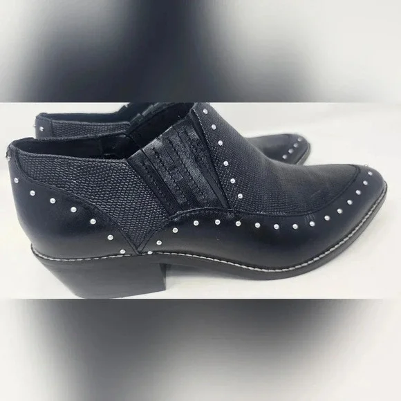 Crown Vintage Leather Studded Black Kavita Booties Size 6-NWOT - Picture 5 of 16